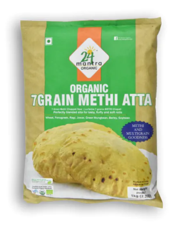 24 MANTRA ORGANIC Organic 7 Grain Methi Atta 2.2 LBS